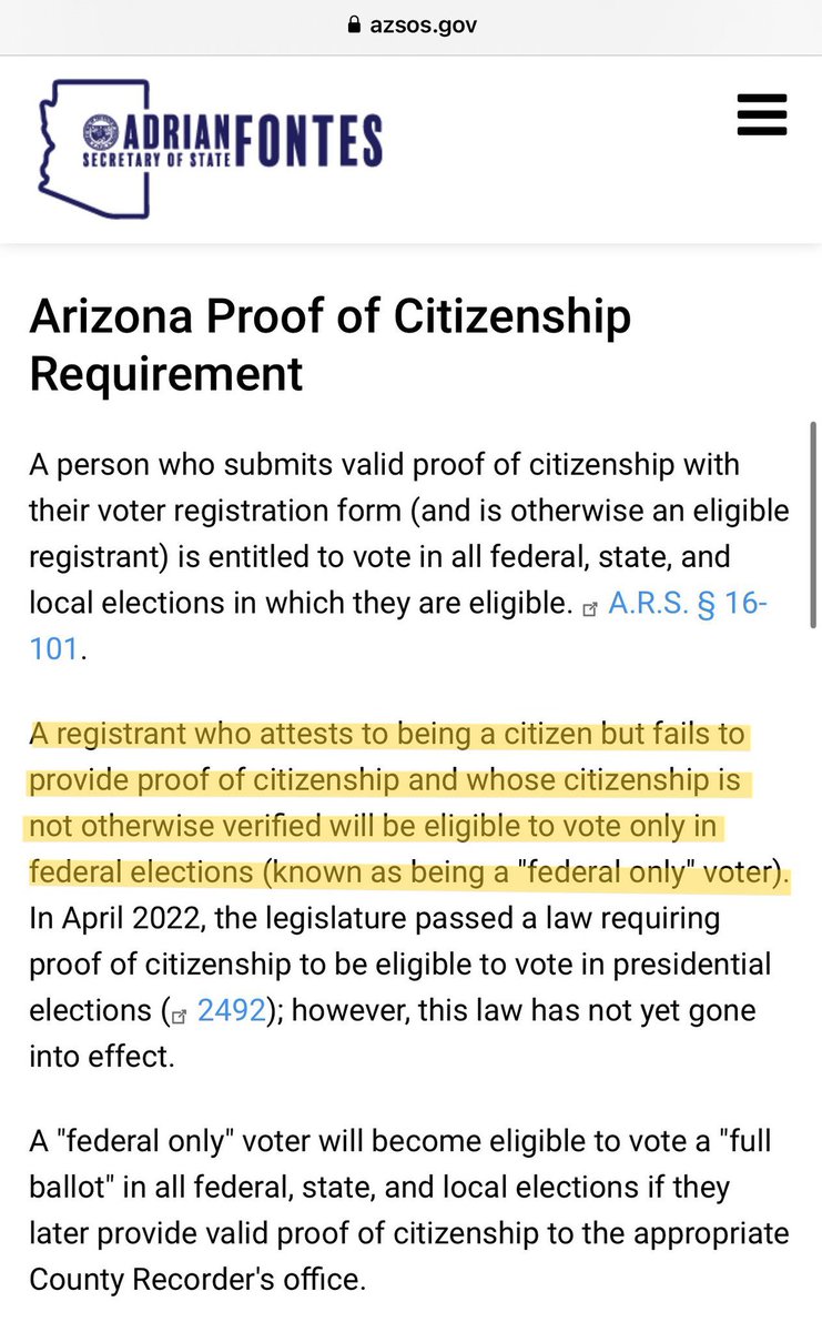 @BidenHQ For a number of reasons the citizenship requirement to register & vote in federal elections is not consistently followed by the states (And a drivers license is not proof of citizenship, btw) The extremely gifted Biden-Harris social media admins already knew this, no?
