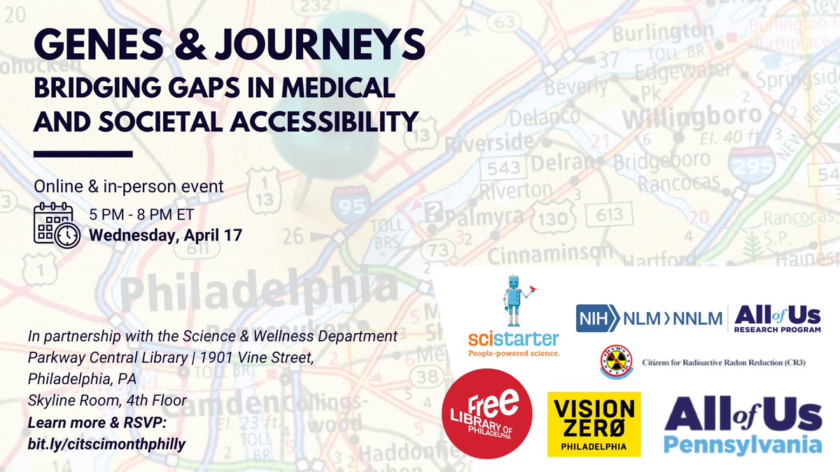 Join the Free Library for “Genes and Journeys: Bridging Gaps in Medical and Societal Accessibility” at Parkway Central this Wednesday, April 17, for an interactive deep dive into the future of healthcare and accessibility. Register now: libwww.freelibrary.org/calendar/event…