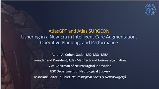 Big THANK YOU to Dr. @AaronCohenGadol, founder of @neurosurgatlas, for the outstanding Grand Rounds lecture last week! We are so grateful for the opportunity to learn about AtlasGPT & its use in operative planning & patient care from the pioneer himself. #CushingBowlUSF #atlasGPT