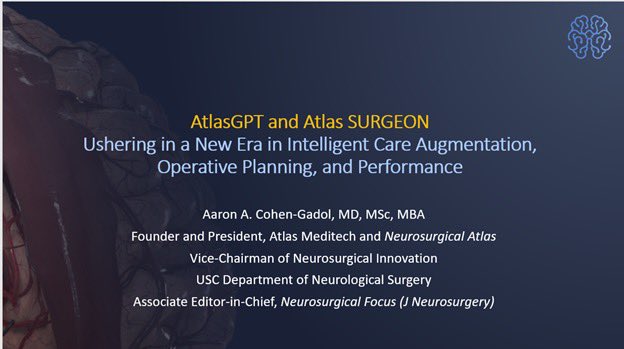 USFNeurosurgery's tweet photo. Big THANK YOU to Dr. @AaronCohenGadol, founder of @neurosurgatlas, for the outstanding Grand Rounds lecture last week! We are so grateful for the opportunity to learn about AtlasGPT & its use in operative planning & patient care from the pioneer himself. #CushingBowlUSF #atlasGPT https://t.co/5GmAtam4HI