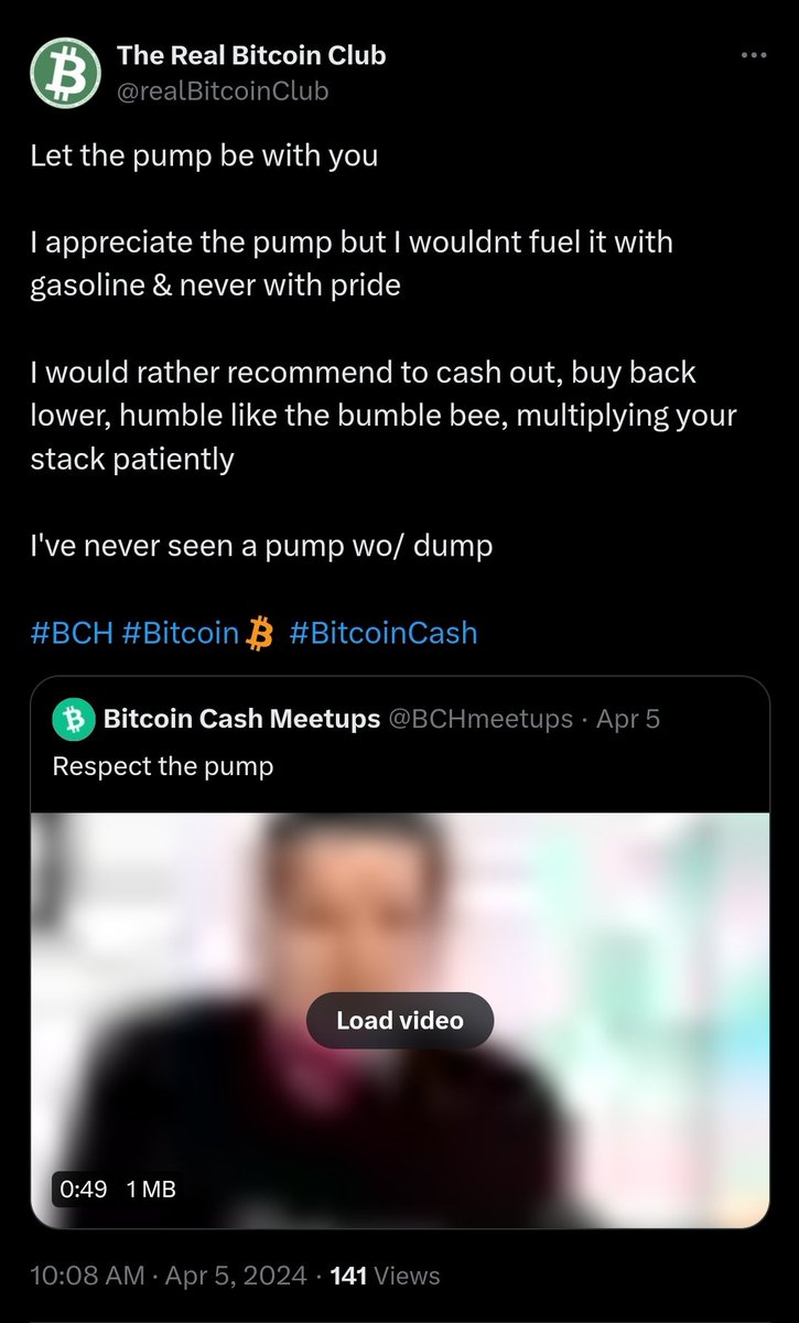 One week ago, I told you to cash out #BCH at $685, in January 2023 I told everyone to buy #BitcoinCash it was at $95 and now I tell you, EVERYONE WHO PROMOTES #BITCOIN NEAR ATH IS A SCAMMER

UPCOMING DYNAMIC BLOCKSIZE algorithm is a TRAP

@GeukensMathieu @bitjson @monsterbitar