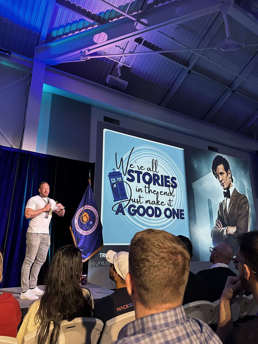 Had an amazing time today presenting at #HackSpaceCon at the Kennedy Space Center. The folks are amazing organizing this and highly recommend it. Kids running around, family feel, and got to see some incredible talks and meet friends and new ones! Thanks for having me!!