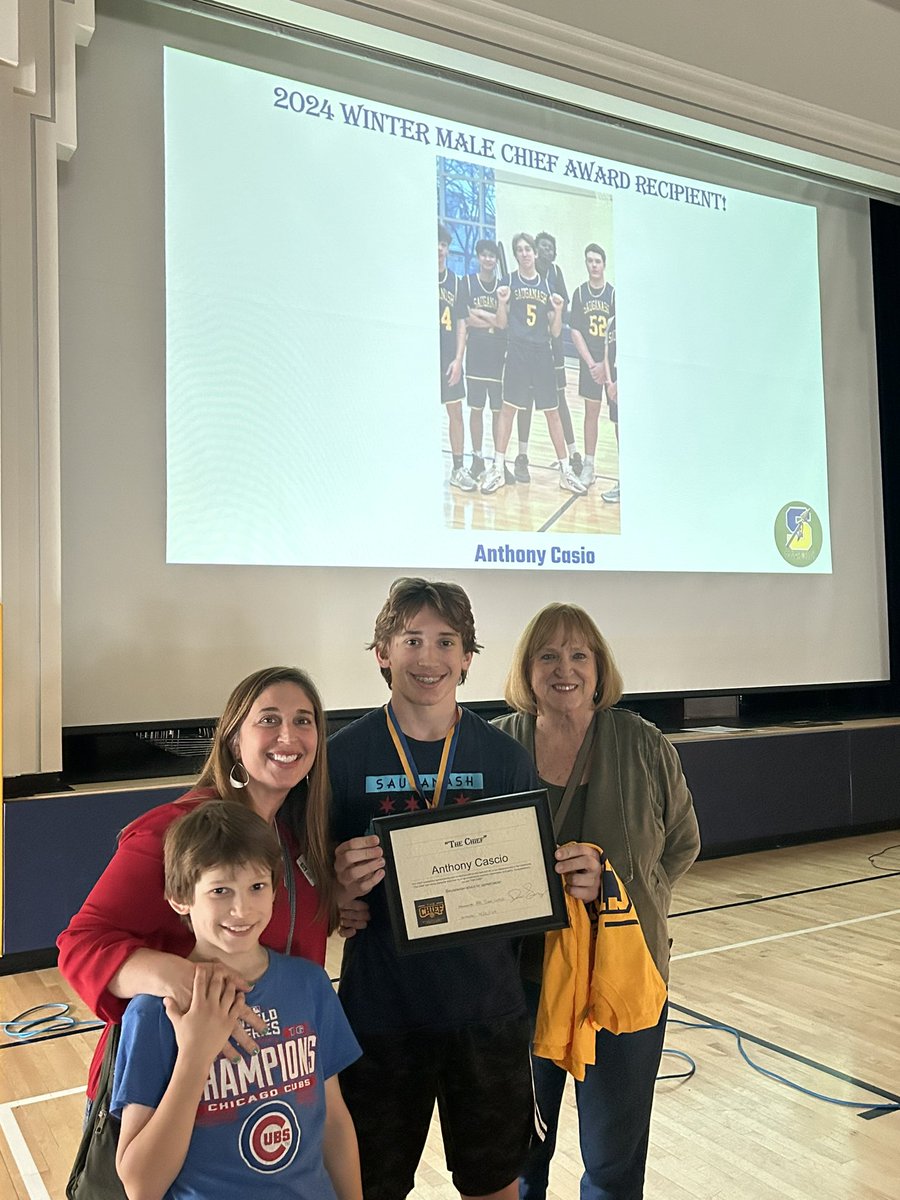 SauganashSports's tweet photo. Our 2024 Winter Male Chief Award Recipient is Anthony Casio!!! https://t.co/vcJYA86aMm