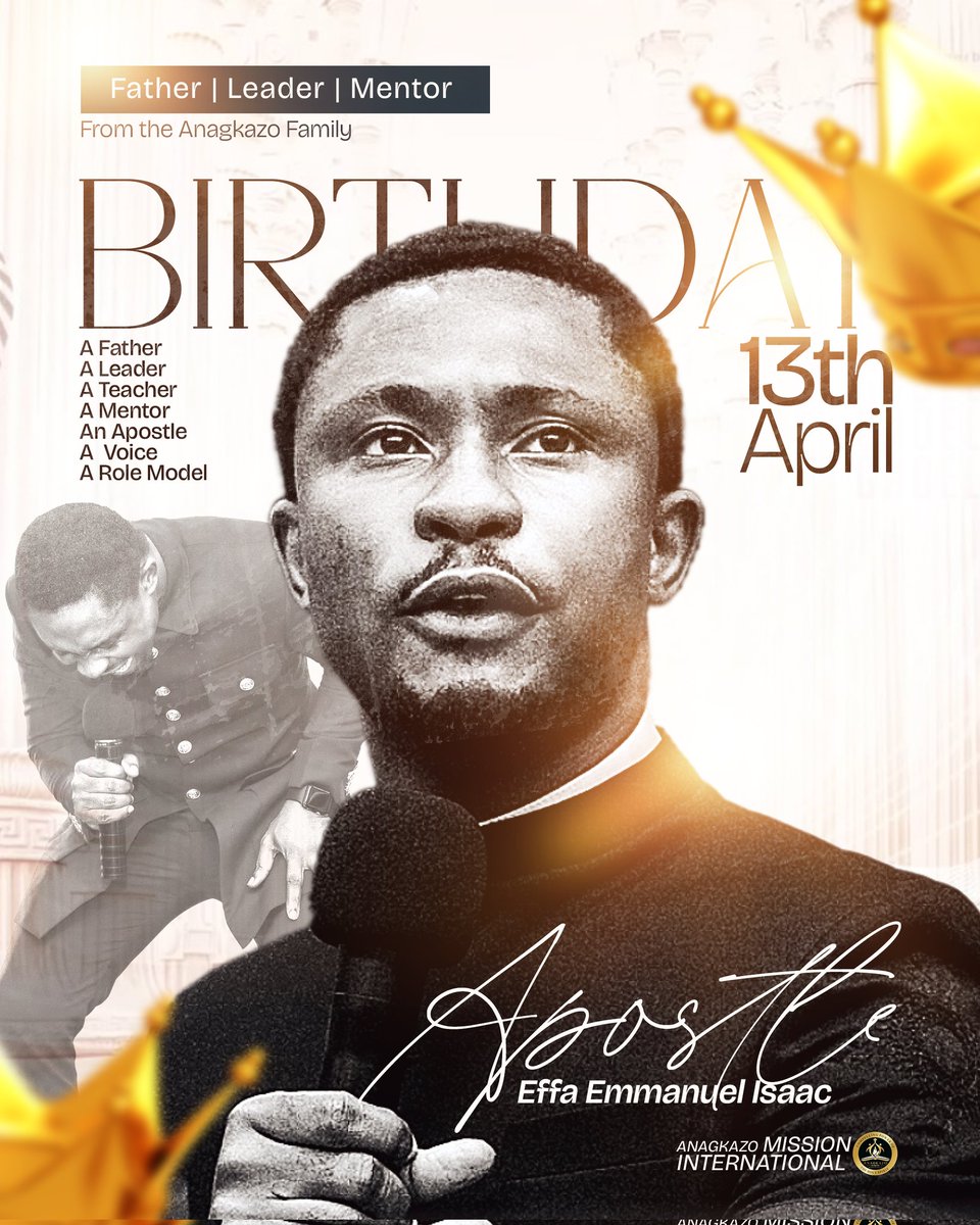 Apostle_Effa's tweet photo. Happy Birthday to God’s Servant Apostle Effa Emmanuel Isaac - President Anagkazo Mission International 
#Admin 
#ApostleEffaEmmanuelIsaac https://t.co/S61Pu6r8Ep