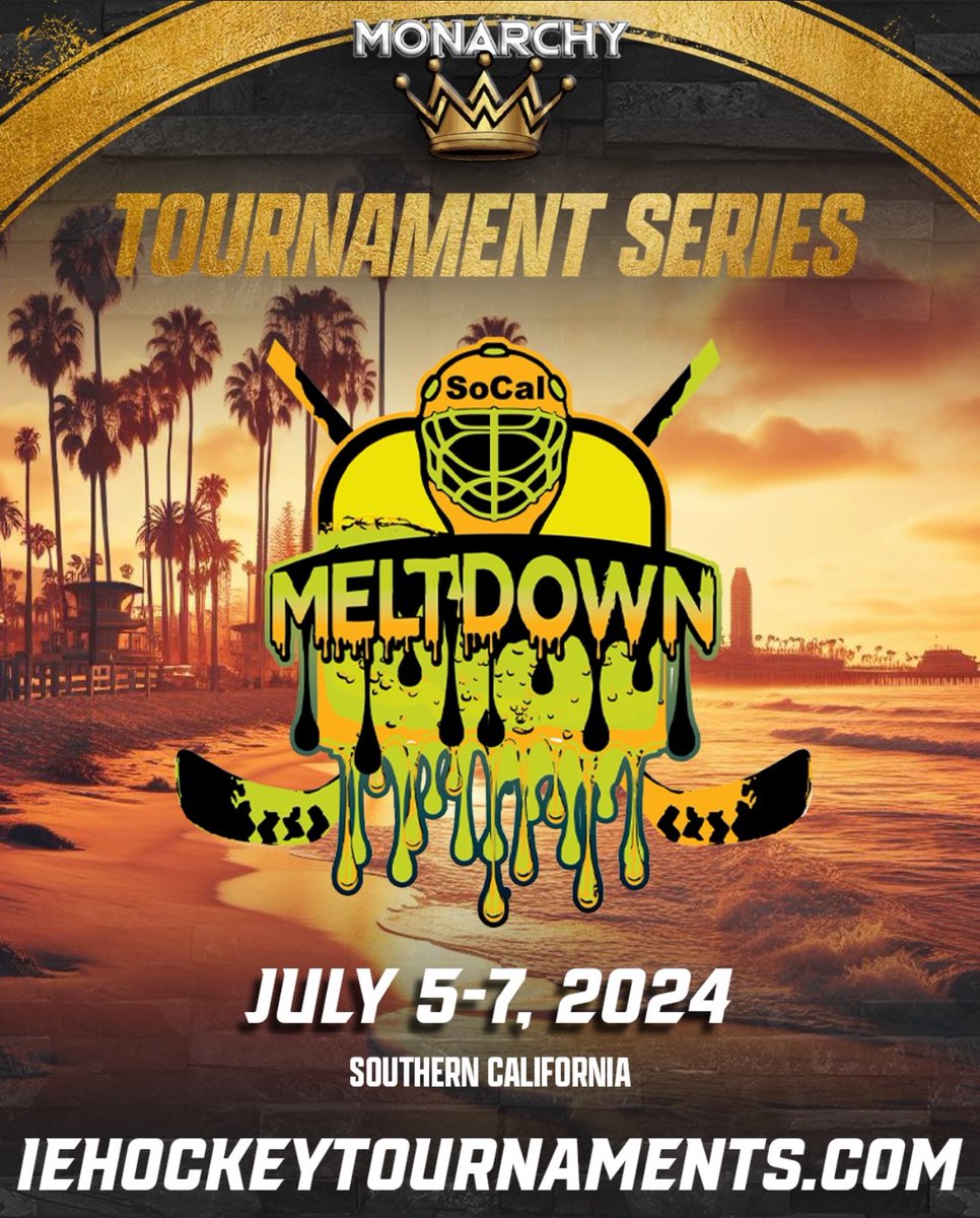 The Monarchy Tournament Series is poised to deliver a top-tier hockey tournament experience to the Inland Empire and Northern San Diego. Register today for Memorial Day Showdown, May 24-27, and SoCal Meltdown, July 5-7! For more information, visit iehockeytournaments.com/events.