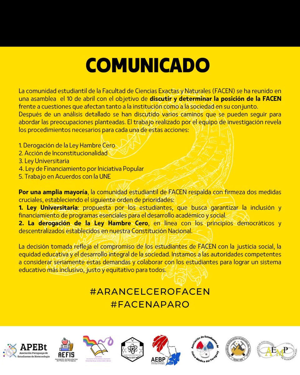 estfacenuna's tweet photo. La decisión tomada refleja el compromiso de los estudiantes de FACEN con la justicia social, la equidad educativa y el desarrollo integral de la sociedad. https://t.co/DlAcpmd1vO