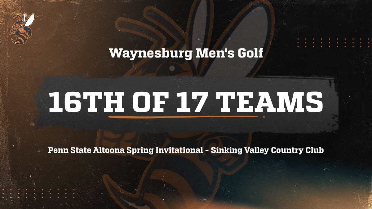 ⛳Matthew Karpeal paced the Jackets with a top-half finish in the 17-team Penn State Altoona Spring Invite! #JacketUp🐝 @WU_MensGolf waynesburgsports.com/news/2024/4/12…