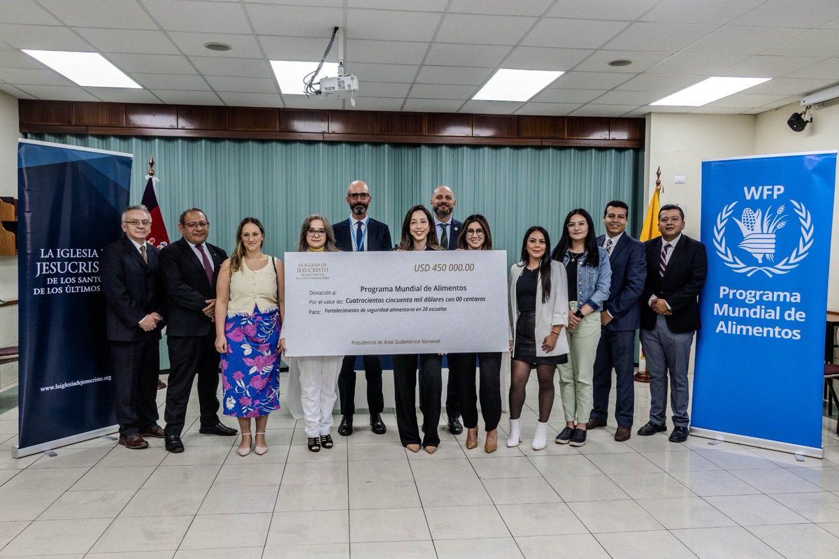 🆕 ¡Buenas noticias! Hoy @wfp_Ecuador recibió el financiamiento por parte de @Ch_JesusChrist para continuar expandiendo el programa de comidas escolares que se implementa en el Ecuador. Más de 4500 niños y niñas de Carchi y Santa Elena mejorarán su nutrición.