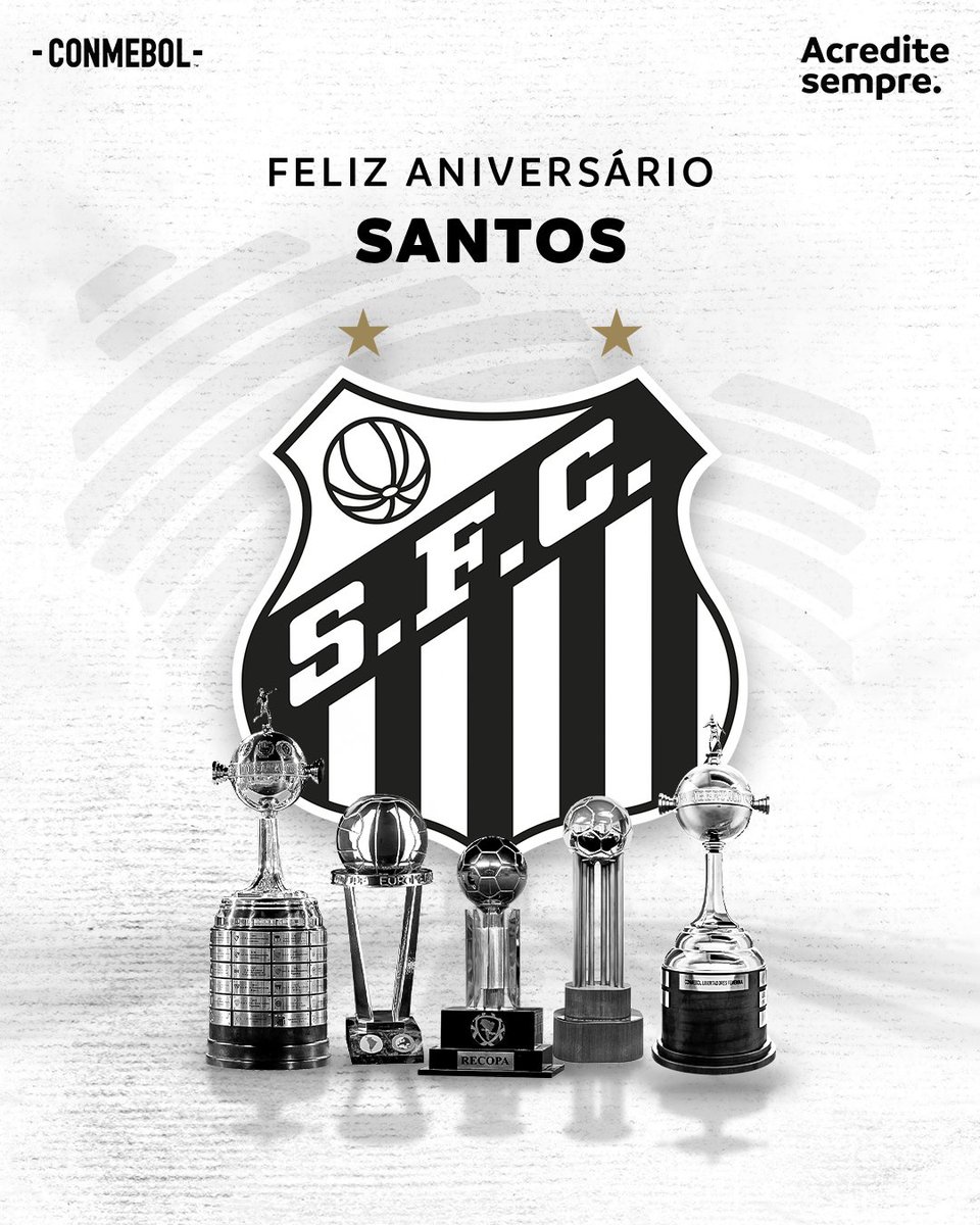 Parabéns, @SantosFC! 🥳🐳

#AcrediteSempre | #AniversarioCONMEBOL