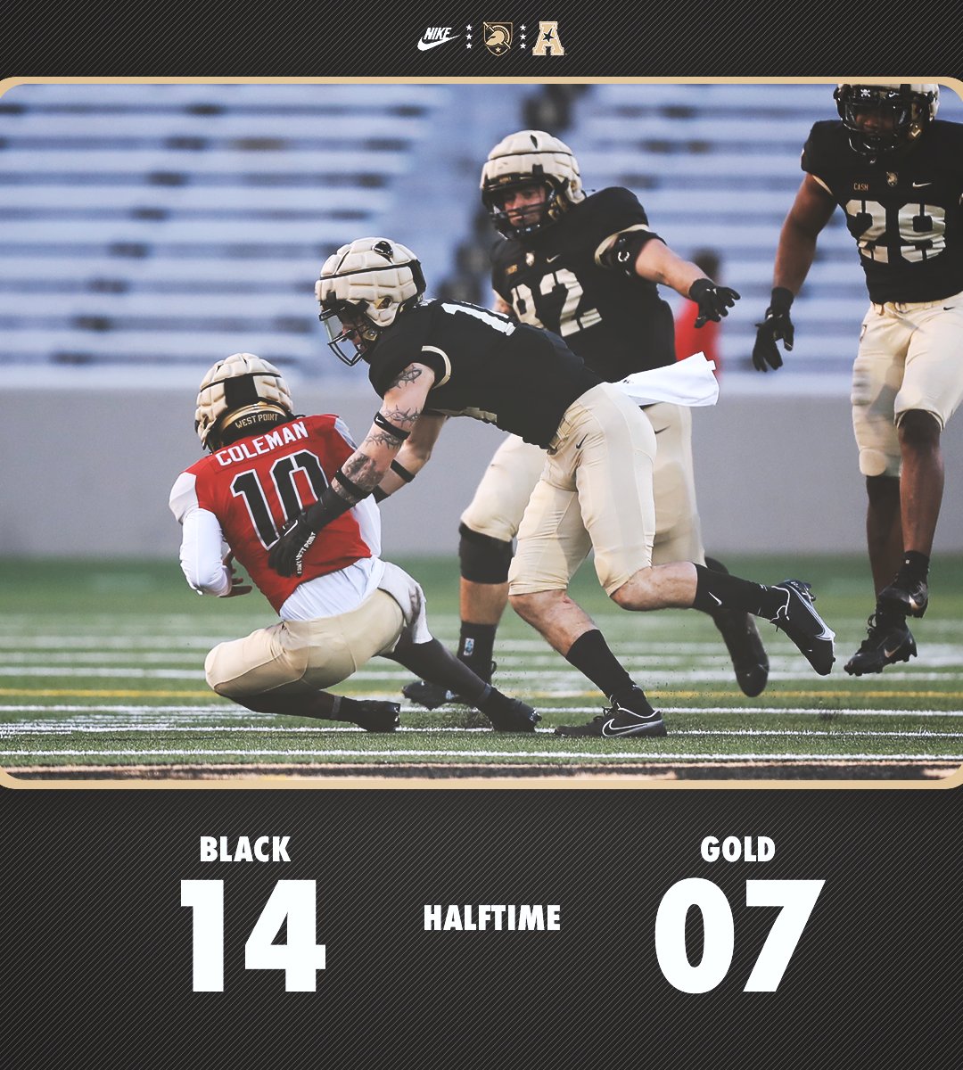 Team Black has the lead at the break! #FridayKnightLights