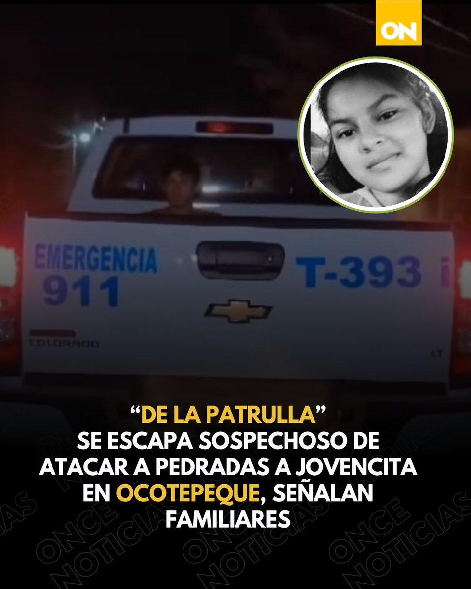 canal11hn's tweet photo. 🟡 | De acuerdo a las declaraciones de uno de los familiares de la joven Loany Alfaro, uno de los responsables de este condenable crimen escapó de la patrulla de la Policía Nacional.
Los relatos en https://t.co/sQpTtdqNa3
#Loany #Alfaro #Ocotepeque https://t.co/QAMyoOS07S