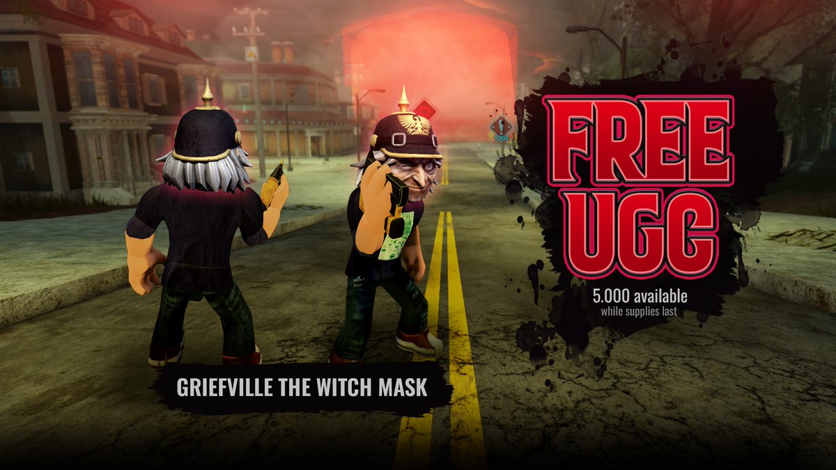 Griefville's tweet photo. WITCH MASK UGC AVAILABLE NOW 🧙‍♀️✨
Claim your rewards from the in-game challenges!

📰Patch Notes 1.10 also available in the Discord!
https://t.co/4t45i7ZNLQ https://t.co/sQZEHQ2Gm0