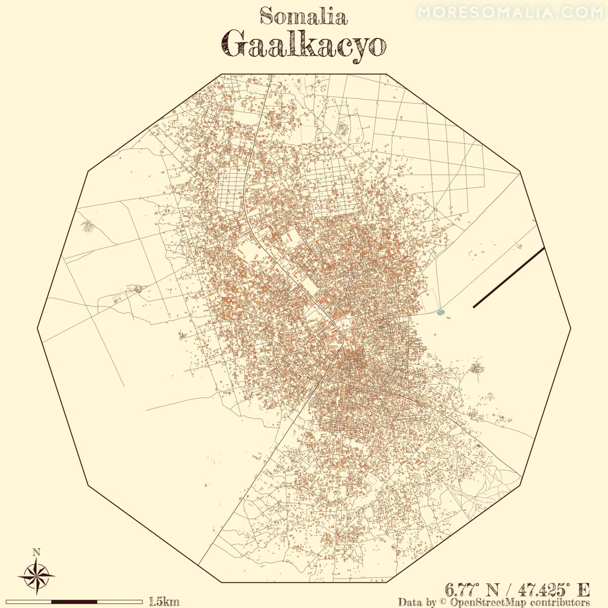 MoreSomalia's tweet photo. This is all of Gaalkacyo, right at the center of Somalia connecting the North to the South.
It is also the city where the final Somali Flag was designed and adopted 🇸🇴
#rCityViews #Somalia https://t.co/EIL4jNqWV0