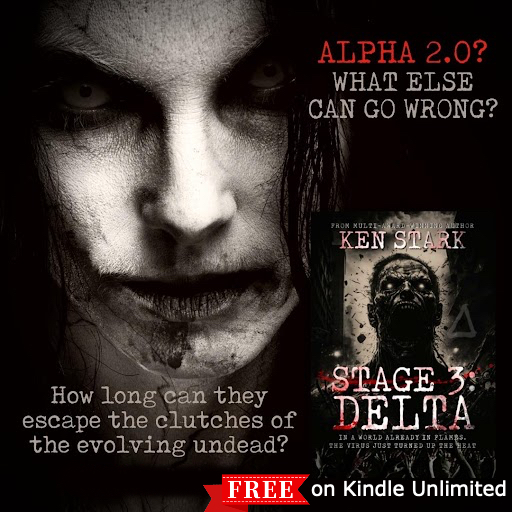The undead were changing. Evolving. Acting and reacting together in a kind of hive-mind. STAGE 3: DELTA. The latest in the Stage 3 series. mybook.to/stage3delta FREE on Kindle Unlimited #audiobook #apocalypse #horror #WalkingDead #zombie #mustread #NewRelease #zombies