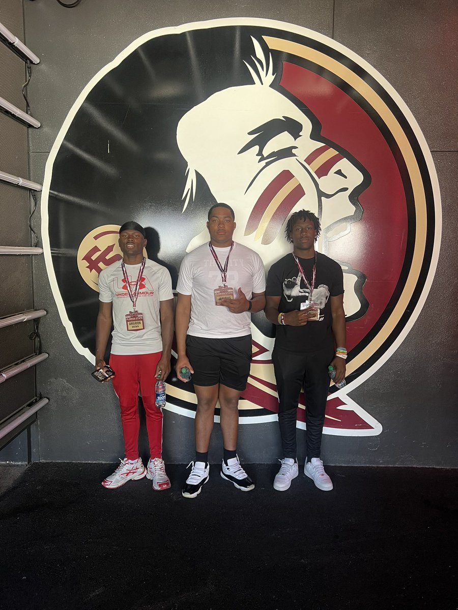 We had a great time today with @FSUFootball. @CoachAAtkins @Fertitta_Gabe we look forward to coming back soon. @LawrencHopkins @Gogethim9 @d1_barri @12Amarionbrown
