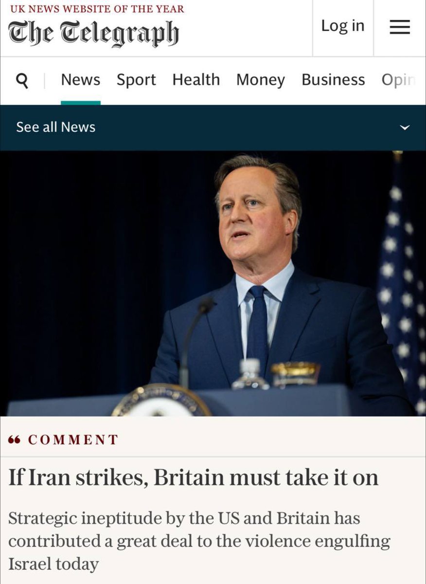 preppers_uk's tweet photo. If #Iran strikes Israel, Britain must take it on, says the UK’s Foreign Secretary Lord Cameron

He says we need “more than mere platitudes” when it comes to Israel’s right to self-defence, adding “the UK should be ready to take direct military action against Iran” https://t.co/fc7bMjIkHX