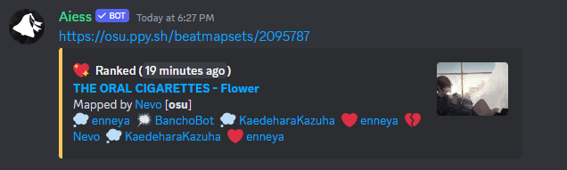 FLOWER 2024 IS RANKED!!! 

thank you everyone remaking the old nevo toc sets has been seriously one of my favorite 'projects' to do and im glad they all turned out well :3c

ill still map some more toc sets ofc but this is the end of the main ones :^ 

osu.ppy.sh/beatmapsets/20…