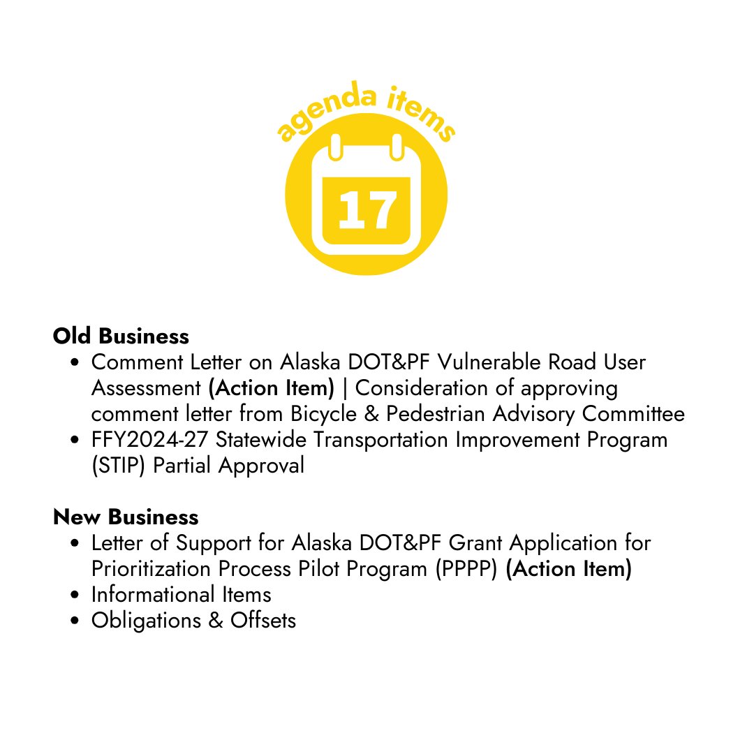 Policy Board Meeting 04/17/24 from 12-2PM. Join in-person at 100 Cushman Street, Suite 215 or online at fastplanning.us. 👉 SWIPE to see the agenda! 

Full meeting materials are always posted on our website. We can print a packet for you too! Just let us know.