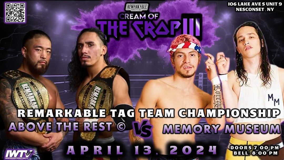 This Weekend @RemarkableWres ATR Vs. Memory Museum We’re gonna send y’all back to “T Time” empty handed and black & blue. #AndStill Tag Team Champs 🏆