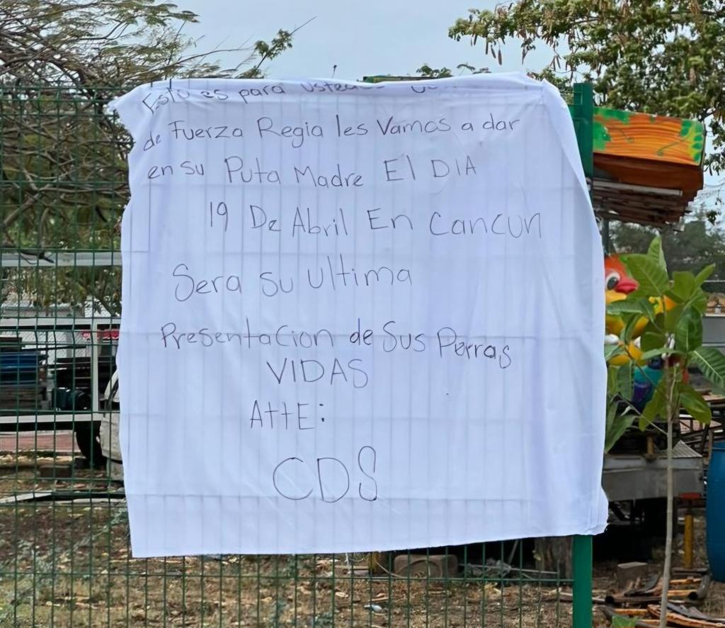 Le vuelven a poner una narco manta a Fuerza Regida, ahora en Cancún 
Firmado por el Cartel de sinaloa

Con razón dicen que este será el último Tour que hagan en México.