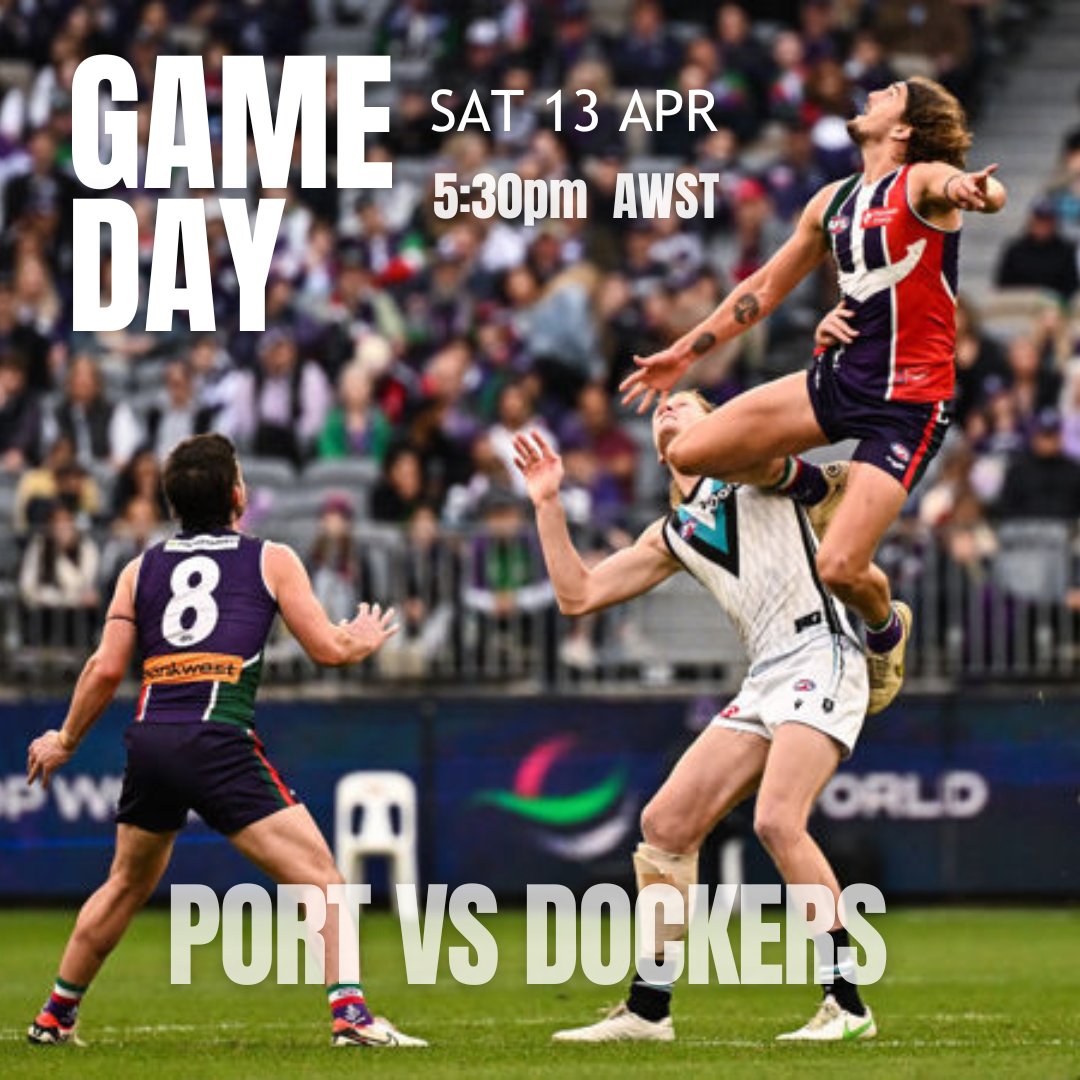 Morning! It is GAME DAY 💪

It is going to be another tough game for us but if we play like we did against the Blues, we got this 🤞

#FreoDockers ##aflpowerfreo #letsdothis 
#ForeverFreo #dockerslove #gameday #AFL #letsgooo 💜