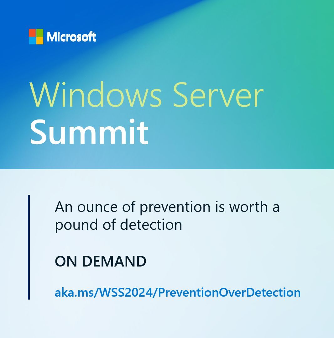 wiredcanuck's tweet photo. An ounce of prevention is worth a pound of detection - In this session, we explore how proactively securing Active Directory can close the door on attack paths.
https://t.co/gTpNFjTJ5J
#WSS2024 #Itpro #winserv #WindowsServerInsider #Hyperv #WindowsServer https://t.co/8okFoxy5Z0