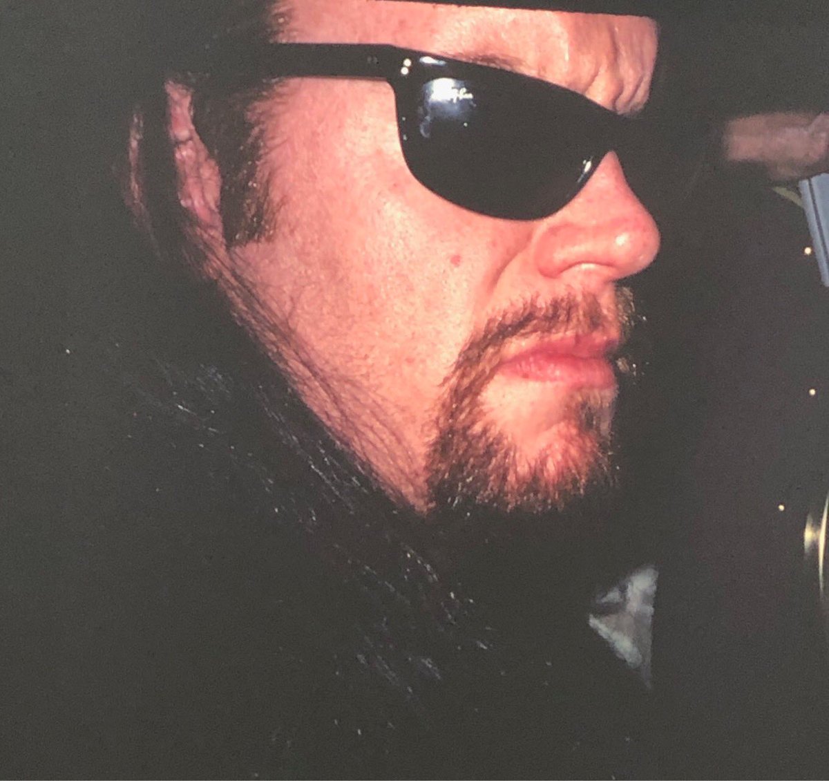 When I was a kid I was too nervous to take a picture with the undertaker so I asked him for a pic, snapped this in his face, and ran away 😎