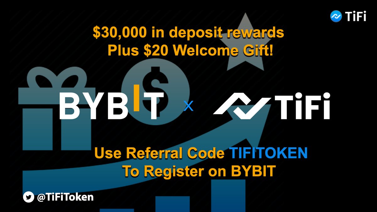 We are thrilled to announce that @Bybit_Official offers the exclusive rewards to the new members from #TiFi: up to $30,000 in deposit rewards plus a $20 Welcome Gift! 🤩 Link to register on Bybit and get rewards 👉partner.bybit.com/b/tifitoken Learn more 👉 t.me/tifi_token/800…