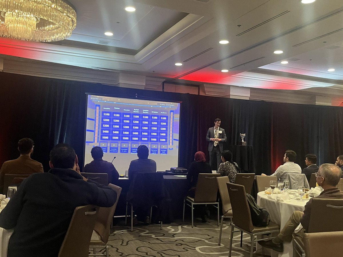 HFHemOncFellows's tweet photo. #Hemonc Jeopardy for #michigan #hemeonc programs tonight hosted by #MSHO !!! @ZaidAlSaheli https://t.co/mynsUwJMHF