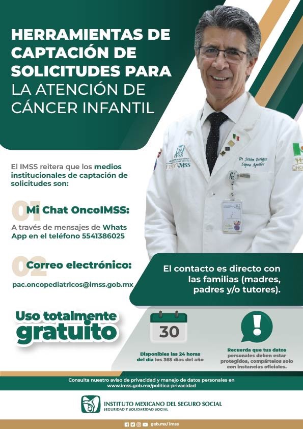 Conoce las herramientas de captación de solicitudes para la atención de #CáncerInfantil. El contacto es directo con las familias (madres, padres y/o tutores).