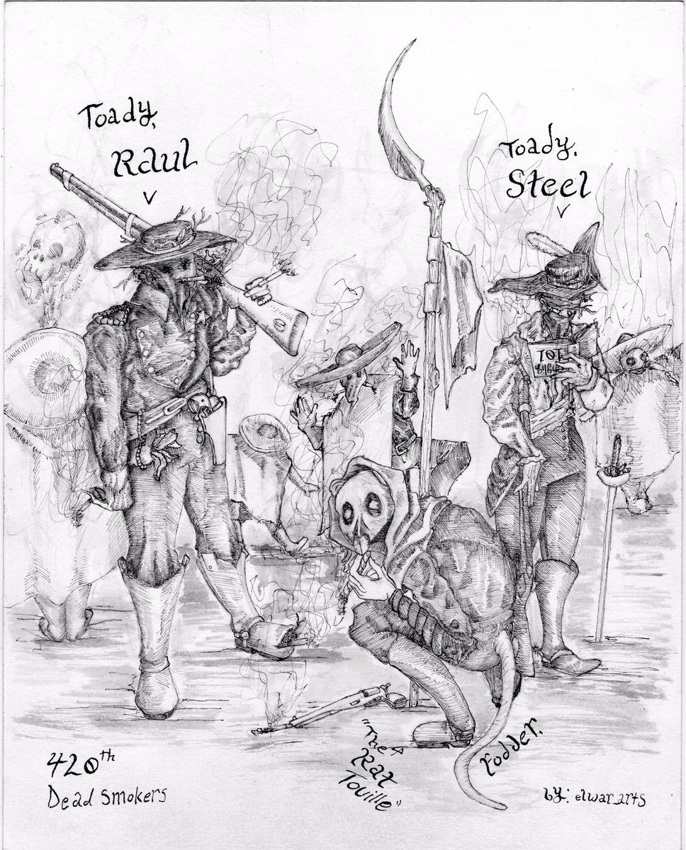 elwar_arts's tweet image. Some art of me and my friends in our Turnip28 regiment.    🤠