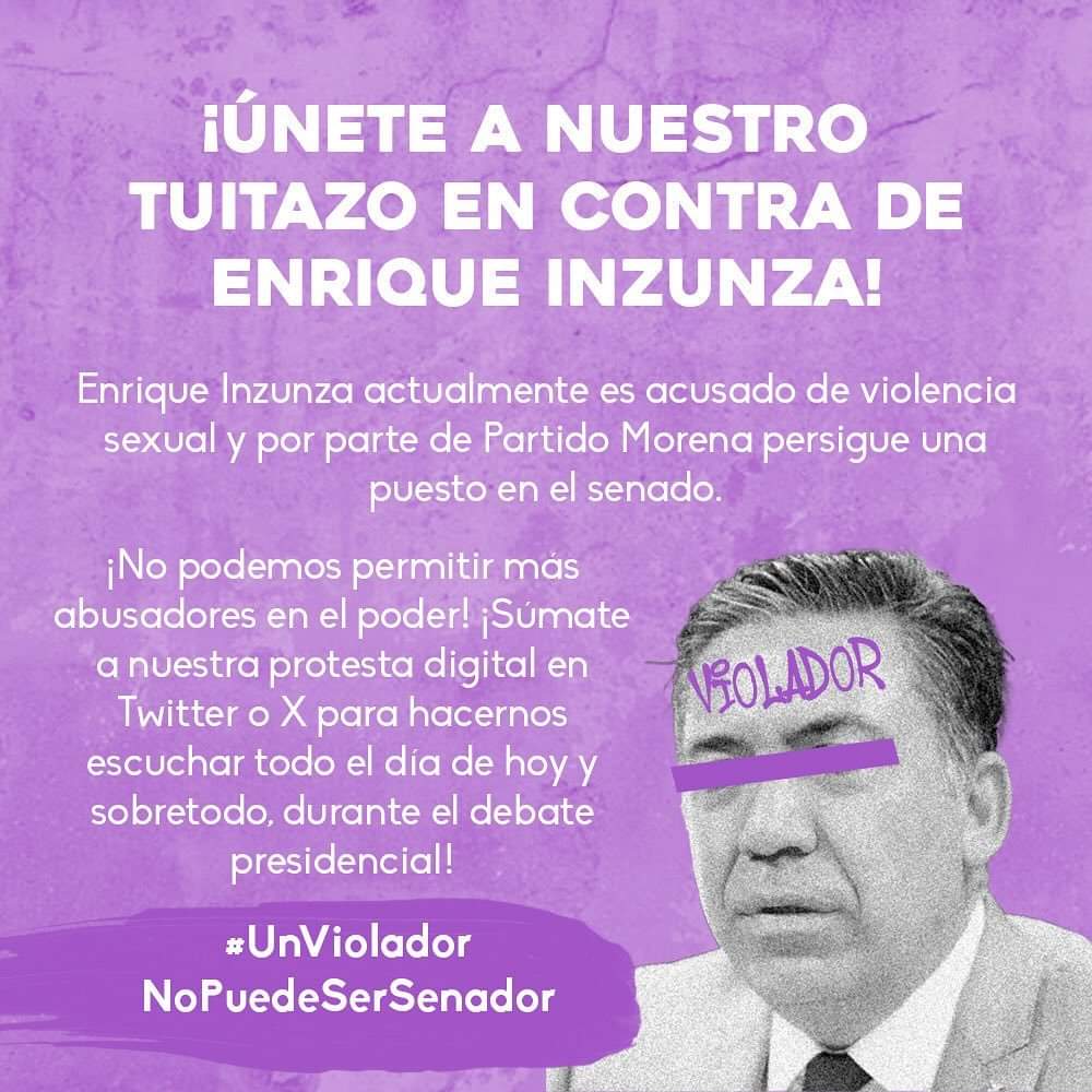 @PaolaGarateV @XochitlGalvez @InzunzaCazarez señalado por violencia sexual , representante de @PartidoMorenaMx para senador , Tú cómo ciudadano tienes el derecho y la obligación de conocer a tus candidatos, ELIGE bien al momento de emitir tú VOTO.