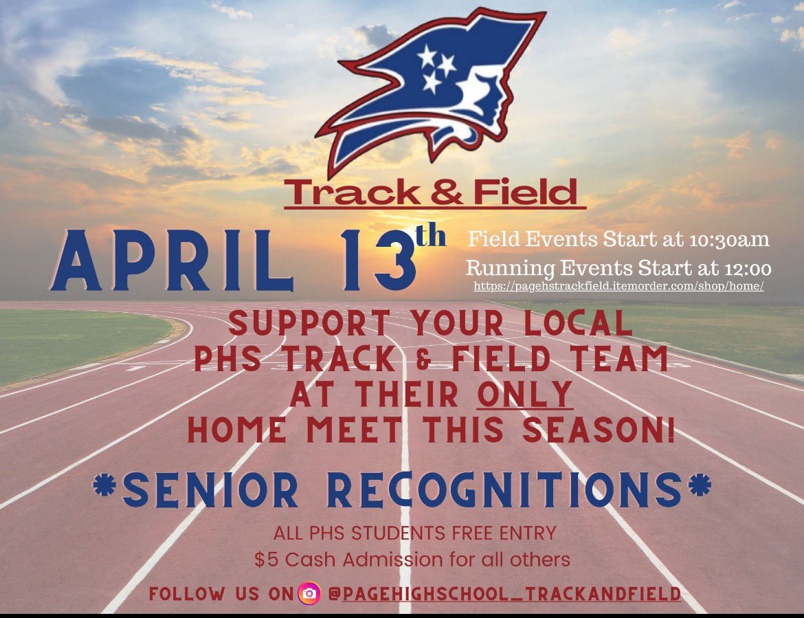 Tomorrow is the big day. Come support your favorite track team at home.