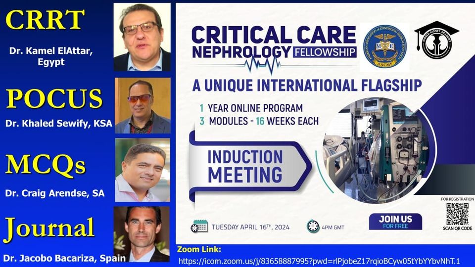 All physicians are all invited to attend this Critical Care Nephrology Program Free Webinar.
Meeting Zoom Link: icom.zoom.us/j/83658887995?…