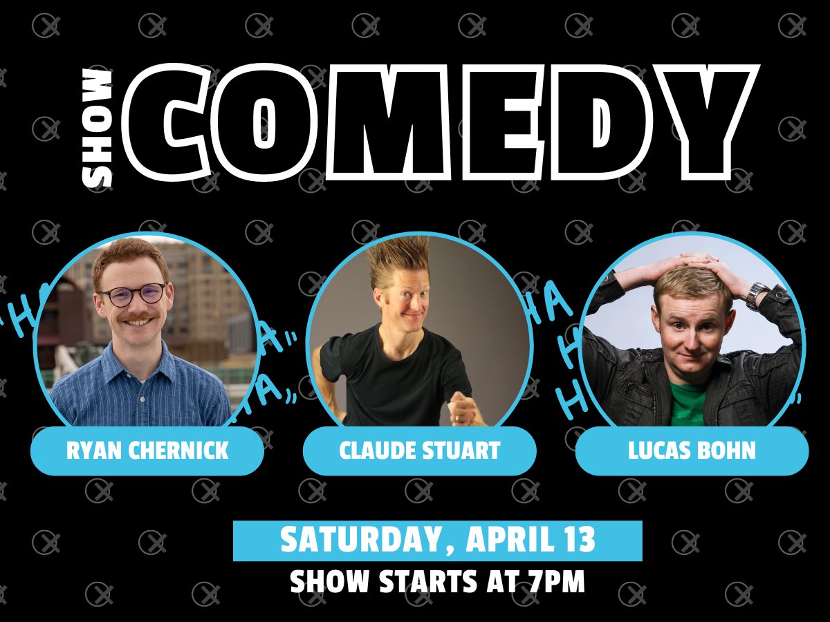 TOMORROW🎭 Get your laugh on as Claude Stuart, Ryan Chernick, and Lucas Bohn hit the Old Ox stage for a comedy show to remember! Tickets are just $22! bit.ly/3xvcucn