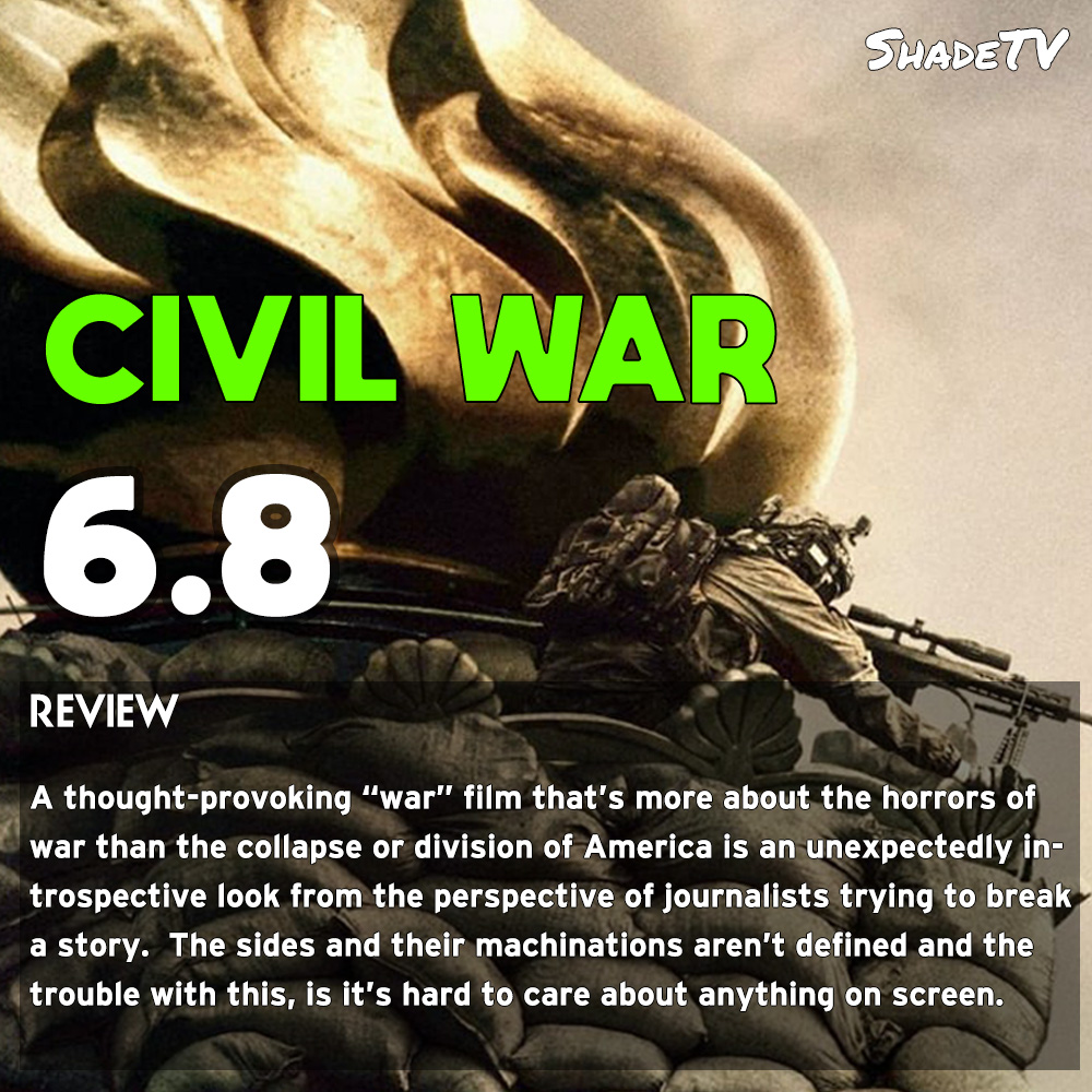The biggest problem with #CivilWarMovie isn't the average performances or monotonous pacing, it's that we don't know much of anything to care about the characters on screen. See why here: tinyurl.com/4h9bftnd #CivilWar #Film