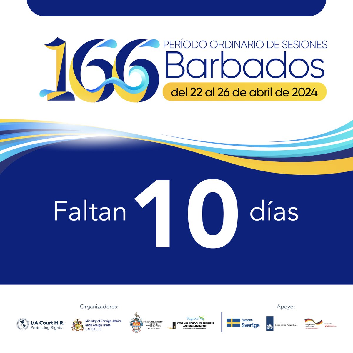 🚨¡Solo 10 días para el 166 Período Ordinario de Sesiones en Barbados!🇧🇧 No te pierdas el Seminario Internacional y la Audiencia Pública sobre Emergencia Climática y Derechos Humanos🌿💧. Encuentra toda la información: bit.ly/3U5O7uI #CorteIDHenBarbados📢