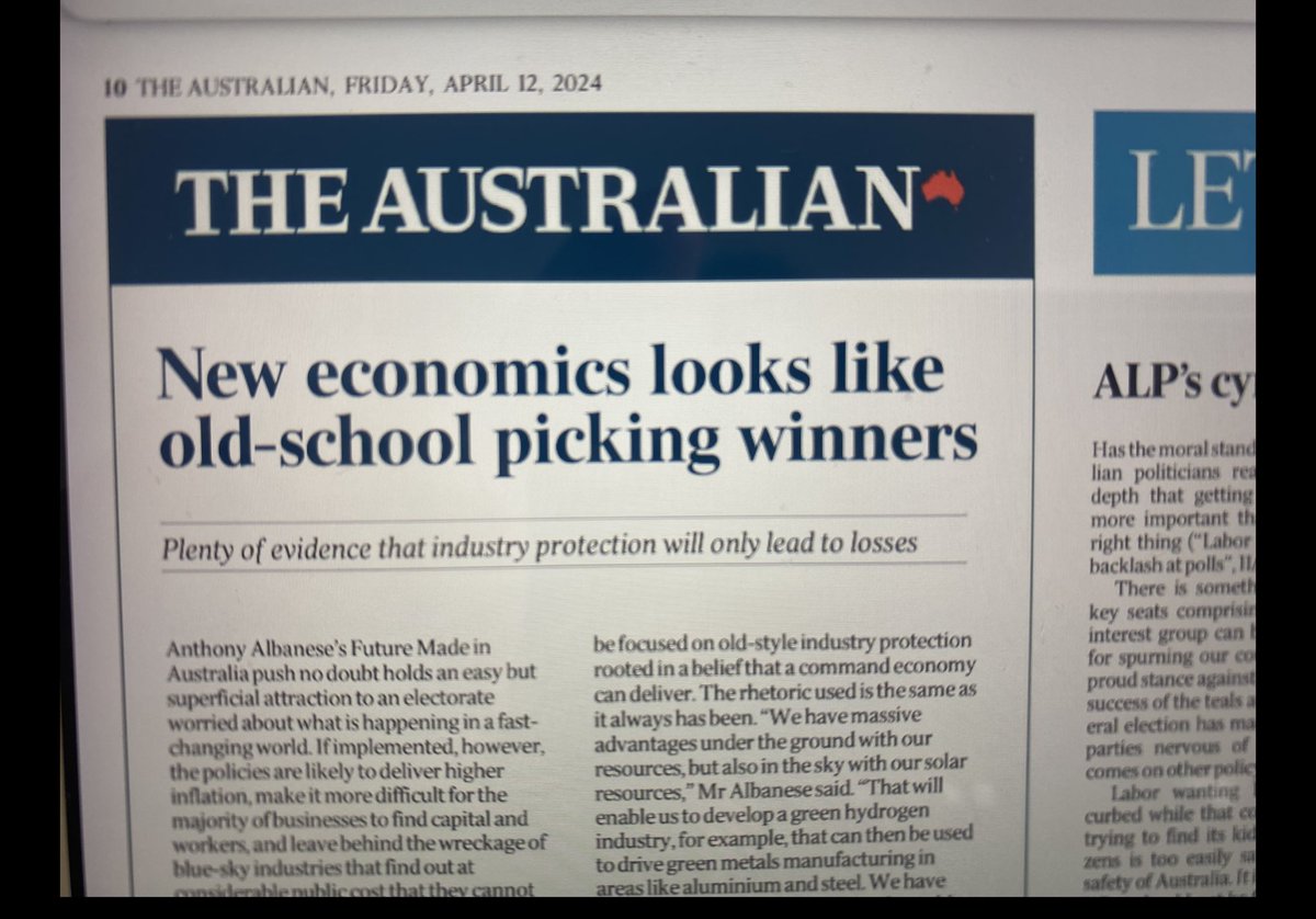 Australian governments spend $11 billion per year subsidising fossil fuels. There was no complaint from Conservatives when Albo gave $1.5 billion of our money to the Middle Arm gas project… they dont mind if we pick losers, but picking winners is ‘new economics’ #auspol #climate