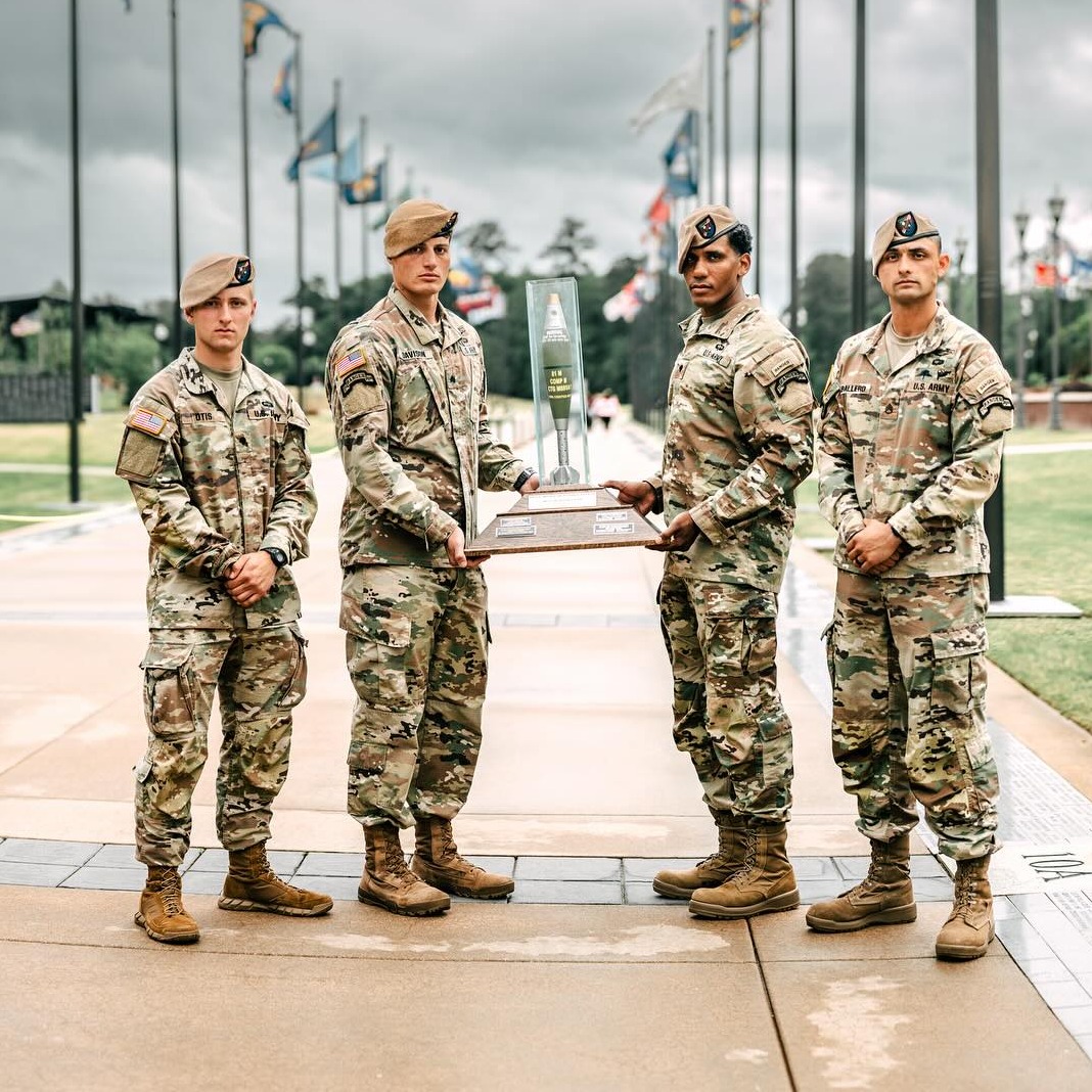 @MCoEFortMoore Also from the same unit, Staff Sgt. Caballero, Sgt. Davison, Spc. Jackson and Spc. Otis blasted their way to victory in the International #BestMortar Competition during #InfantryWeek there.