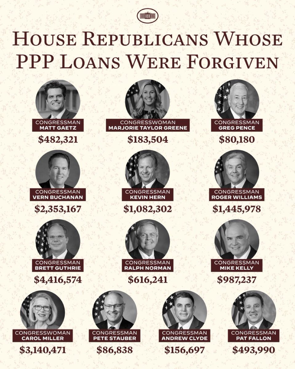 So on brand for elitist Republicans to get their PPP loans forgiven but complain about Biden’s loan forgiveness programs for student borrowers.