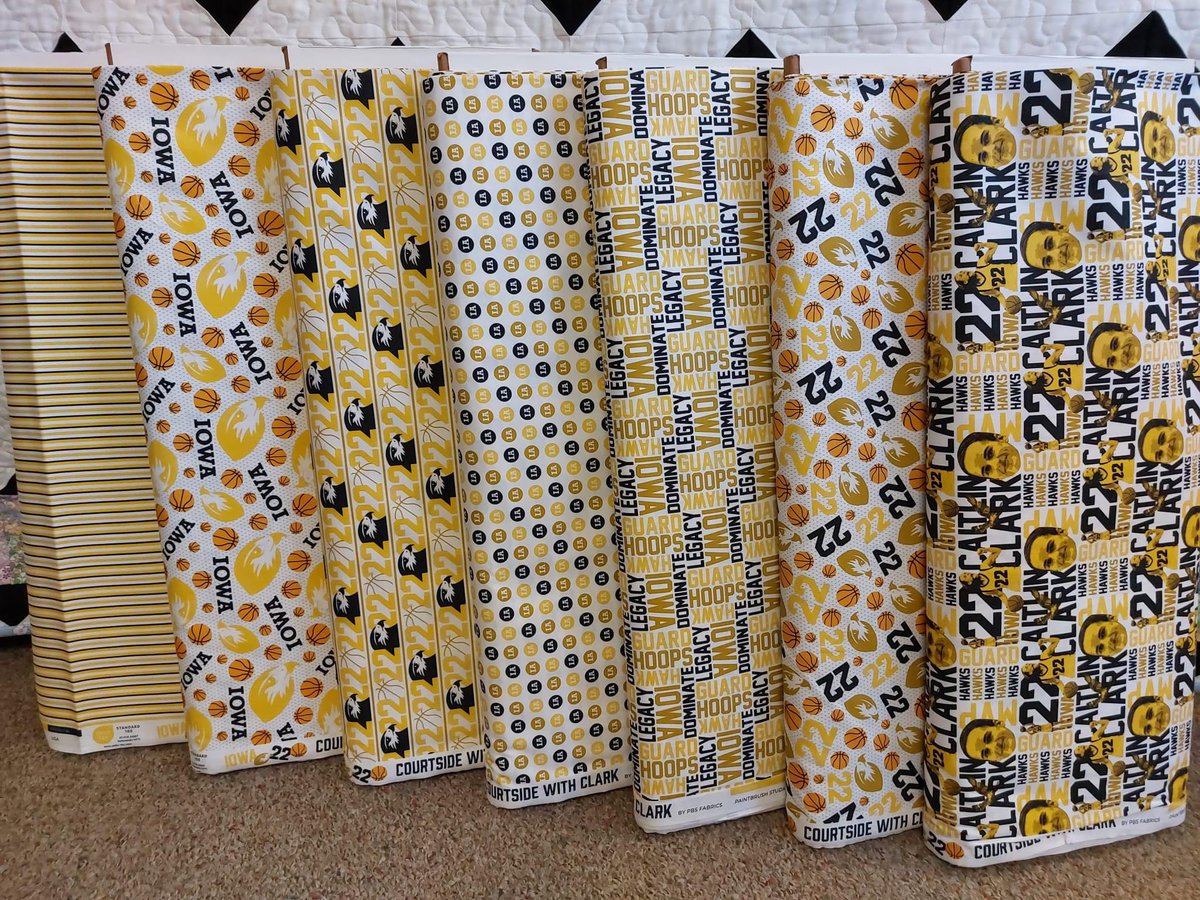 THERE IS CAITLIN CLARK FABRIC. My sources (quilting groups on facebook) are saying they’re mostly sold out all over Iowa but still.