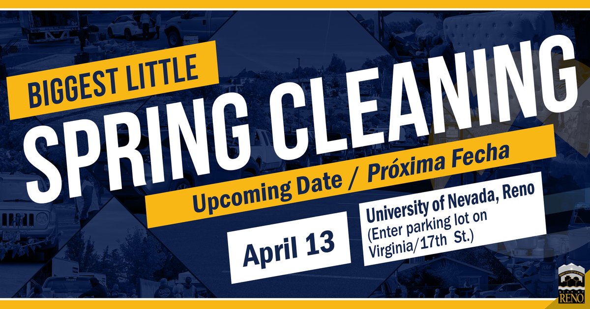 Join us tomorrow at UNR in the Green Parking Lot for the season's first Biggest Little Spring Cleaning event! Dump your large trash items, debris, and household hazardous waste for free starting at 9a! Find other dates and accepted items at bit.ly/RenoSpringClea…