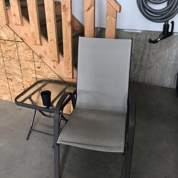 Got my mother-in-law's chair all ready in the garage. My wife is gone to the airport to pick up her parents. They're coming home from they annual 6-months in Costa Rica. I'm making a nice spaghetti sauce for tonight's dinner. I know my FIL will want a steak, but that's for…