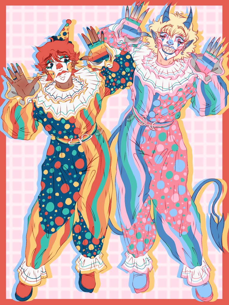 Clown OC's! I'm really happy with their designs!
#art #artist #arte #artstagram #clown #clownart #clowoc #clownocs #ocart #oc #originalcharater #original #originalstyle #draw #drawing #ocdrawing #desenho #design #clowncore #clowngirl