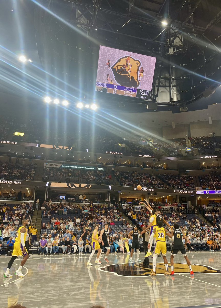thefishnation's tweet photo. We’re underway!! 🏀 
@memgrizz vs. @Lakers 
On @GrizzOnBally 📺 

#FishDrip 🐟 💧 
@DeadSoxy 🧦 
#AutismAcceptanceMonth 🩵 

#BackToTheGrind https://t.co/hQUo9nH6fZ