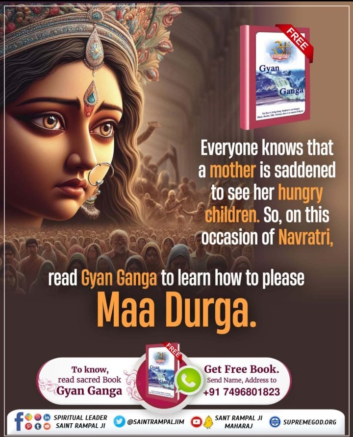 #भूखेबच्चेदेख_मां_कैसे_खुश_हो On Navratri every devotee of the mother should read the precious book 'Gyan Ganga ' to please Maa Durga. #MotivationalQuotes #GodMorningSaturday