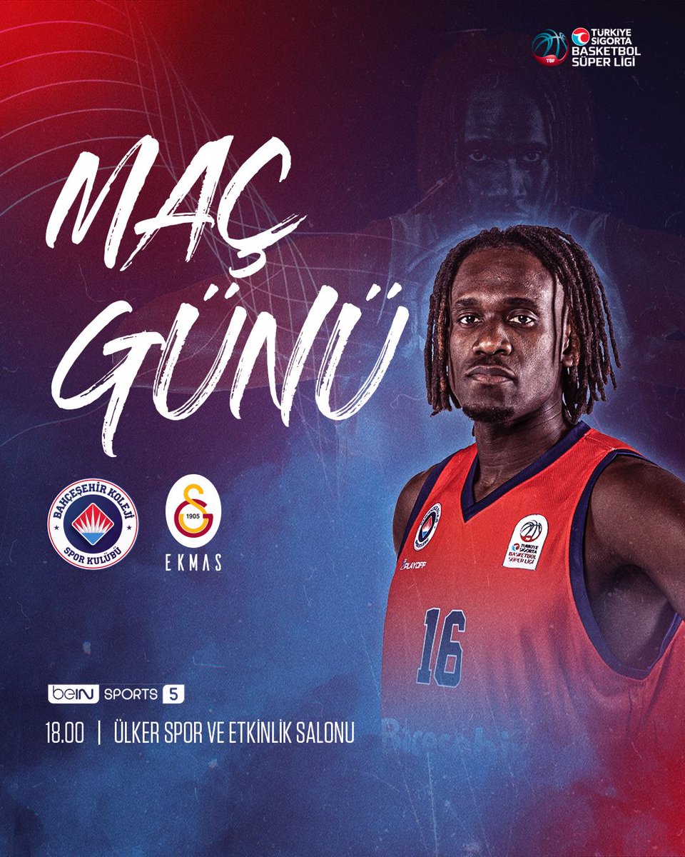 🔥 𝐌𝐀𝐂̧ 𝐆𝐔̈𝐍𝐔̈ ! 👊 Türkiye Sigorta Basketbol Süper Ligi 27. Haftasında Galatasaray Ekmas'ı konuk ediyoruz. 📍 Ülker Spor ve Etkinlik Salonu ⏰ 18.00 📺 Bein Sports 5 ❤💙 #FlyHighTogether