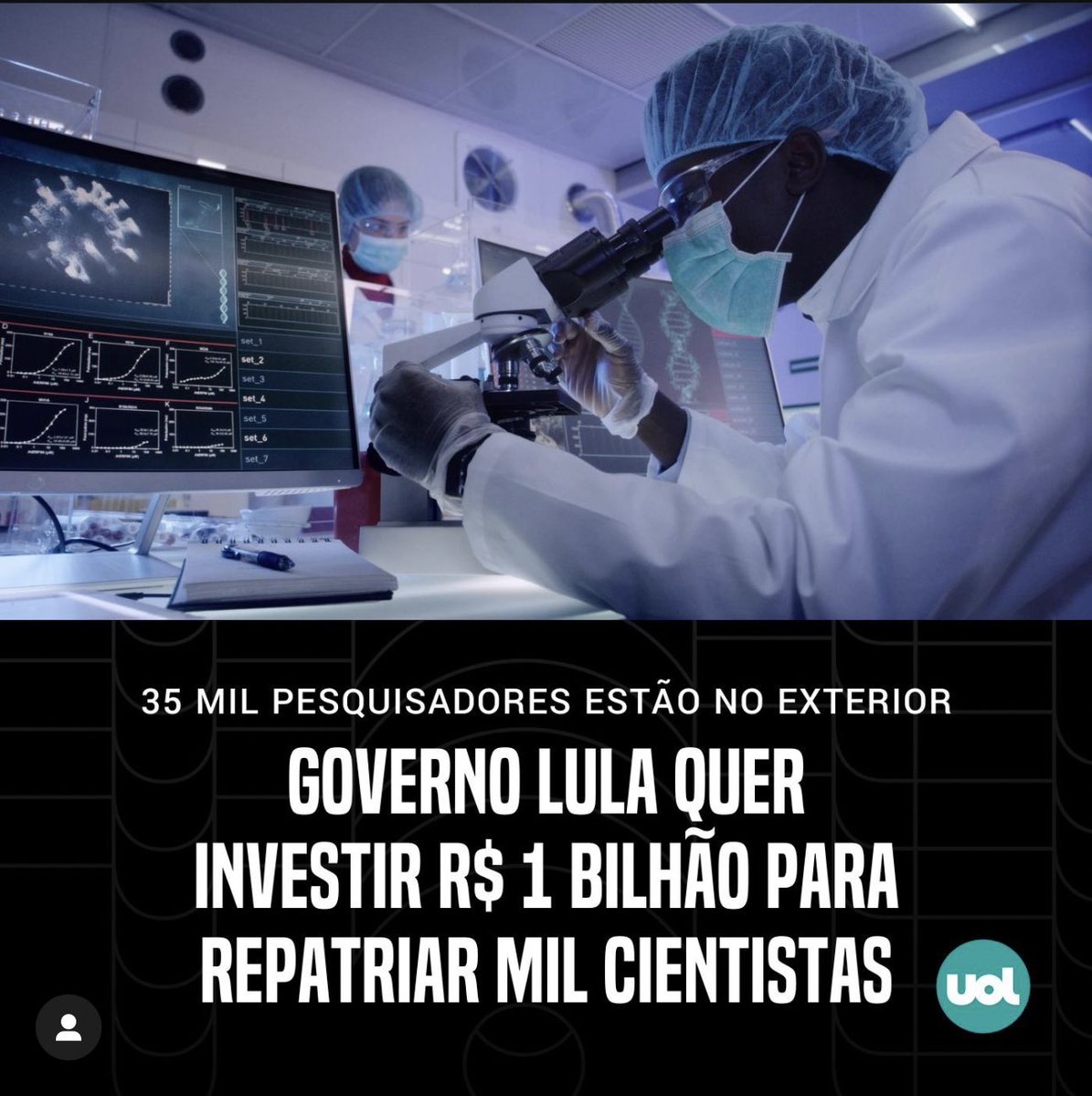 lazarorosa25's tweet photo. Sensacional! Governo Lula planeja investir R$ 1 bilhão para repatriar mil cientistas, criar novos laboratórios e reduzir “fuga de cérebros”. 

A informação é do presidente do CNPq (Conselho Nacional de Desenvolvimento Científico e Tecnológico), Ricardo Galvão.

🔭 O projeto, batizado de Programa Conhecimento Brasil, prevê que os pesquisadores recebam bolsas especiais para se fixar em universidades e institutos no país –em um valor de R$ 13 mil mensais, equivalente ao salário de um professor-adjunto em universidades federais– e verba de até R$ 400 mil para criação de laboratórios.

#LulaBomDemais