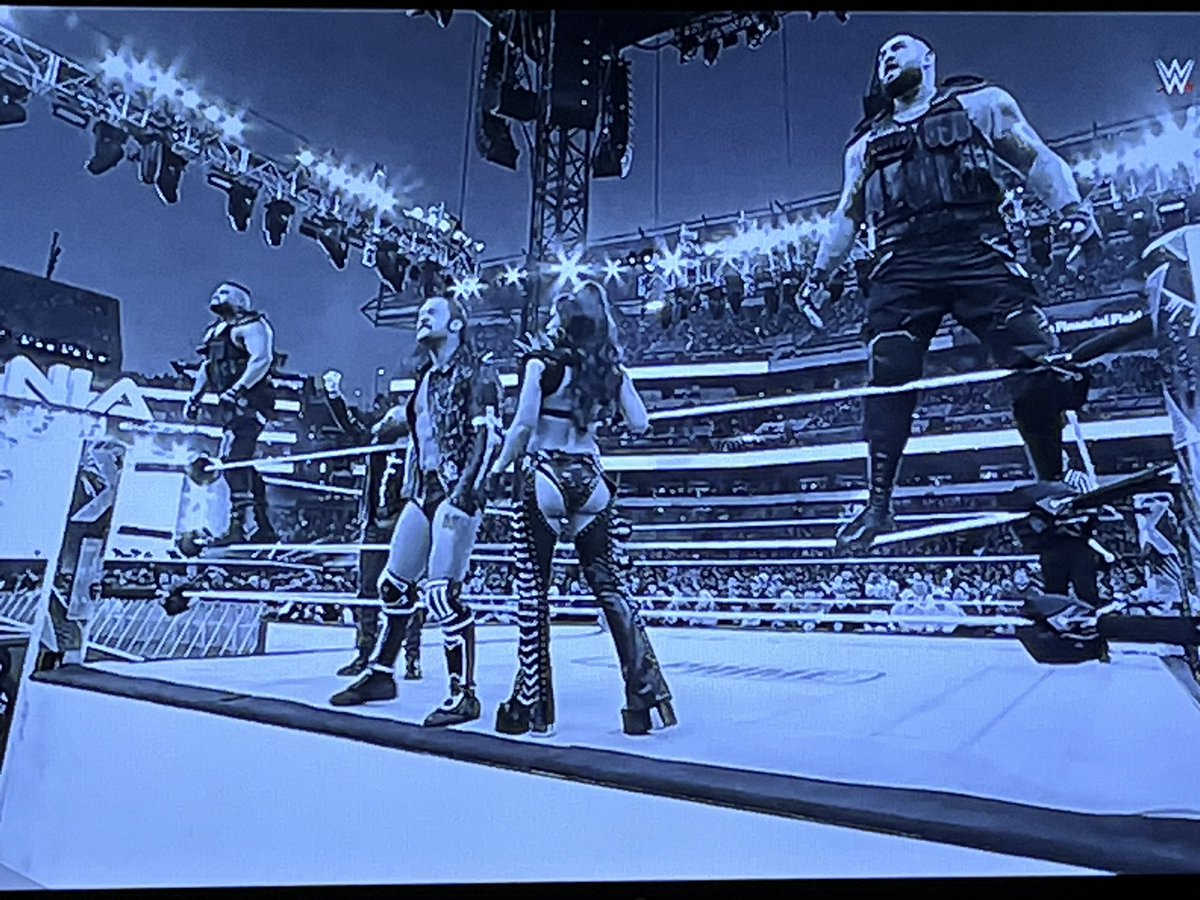 The Final Testament Rezar, Paul Ellering, Karrion Kross, The Angel of Doom Scarlett Bordeaux and Akam #WrestleMania #TheFinalTestament #Akam #KarrionKross #PaulEllering #Rezar #ScarlettBordeaux