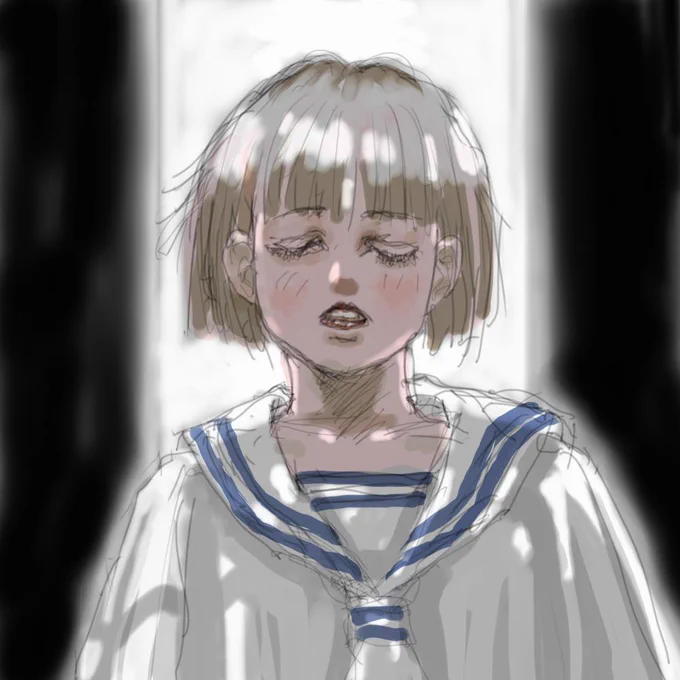 #これを見た人は水色又は青色と白色の混ざった色の画像を貼れ 取り急ぎセーラー服でまとめてみる… 